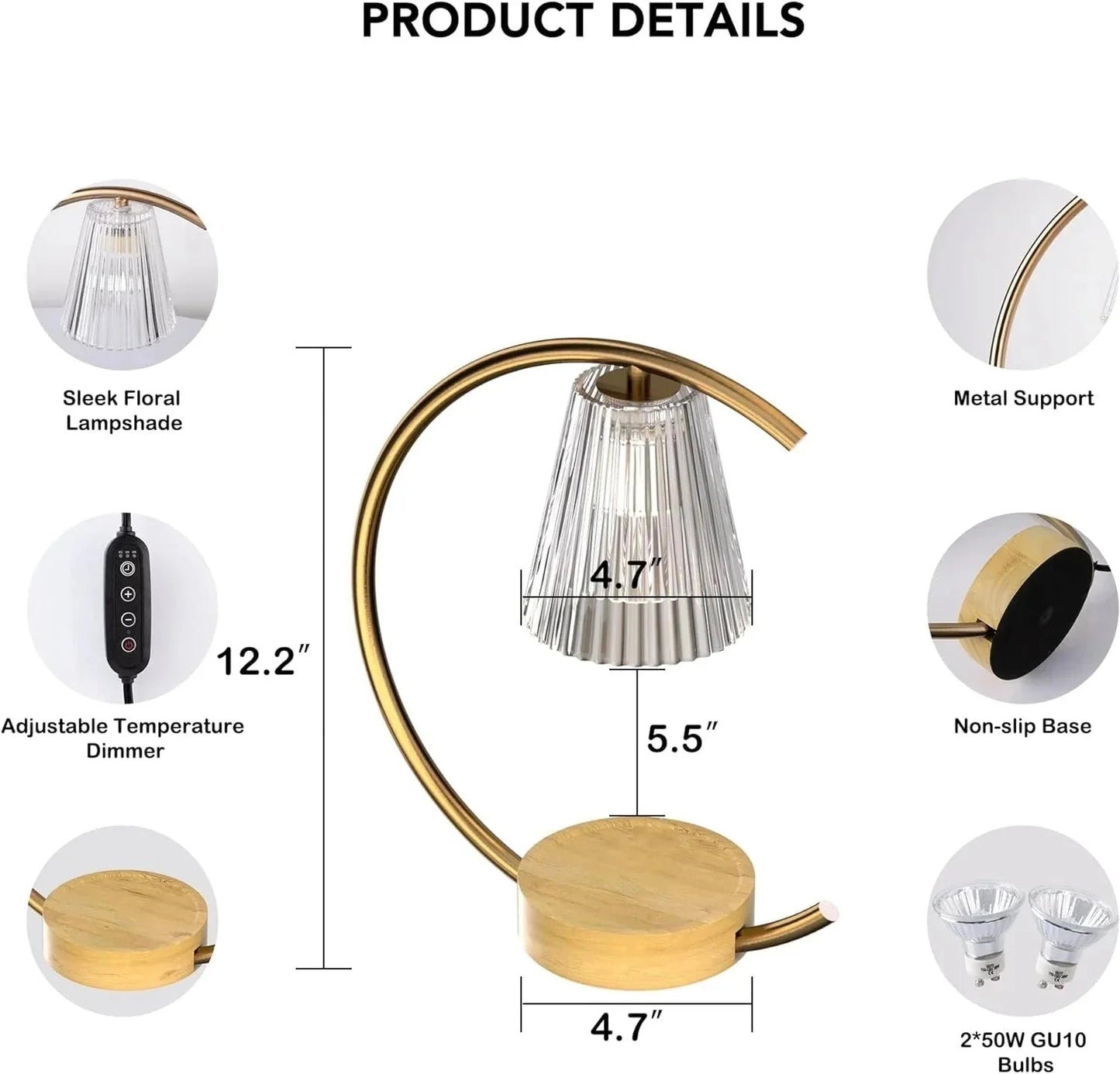 Dimmable Candle Warmer Lamp – Elegant Wax Melt Warmer Lamp with Dimmer