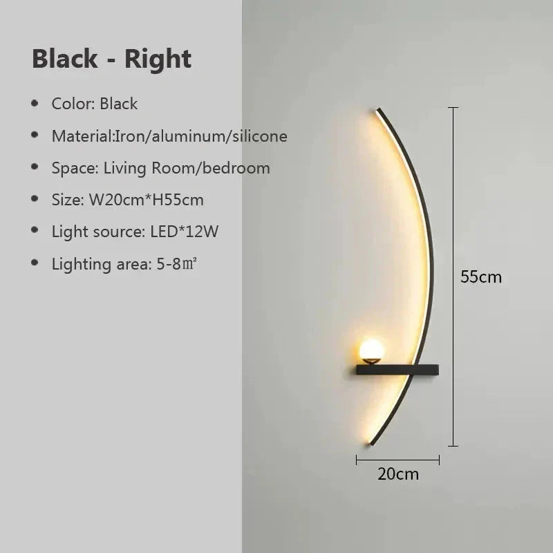 Modern LED Wall Lamp – Minimalist Indoor Sconce Light for Living Room & Bedroom