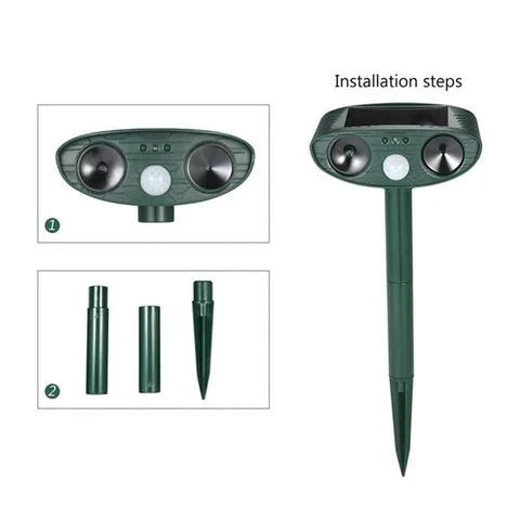Solar Powered Ultrasonic Deer Repeller – Pack of 4 Outdoor Pest Control