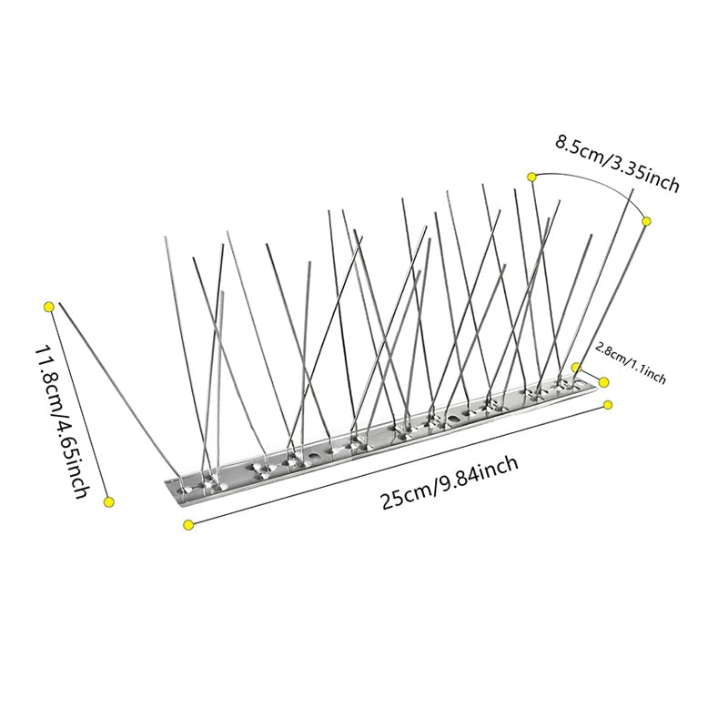 Stainless Steel Bird Repeller Spikes – Outdoor Anti-Roosting Pigeon Deterrent