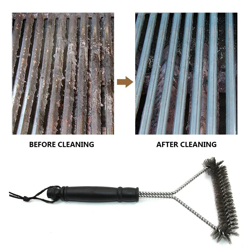 Stainless Steel BBQ Grill Brush Cleaner – Heavy-Duty Barbecue Grate Scrubber