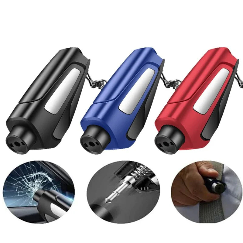Compact Car Safety Hammer – Emergency Window Breaker & Seat Belt Cutter