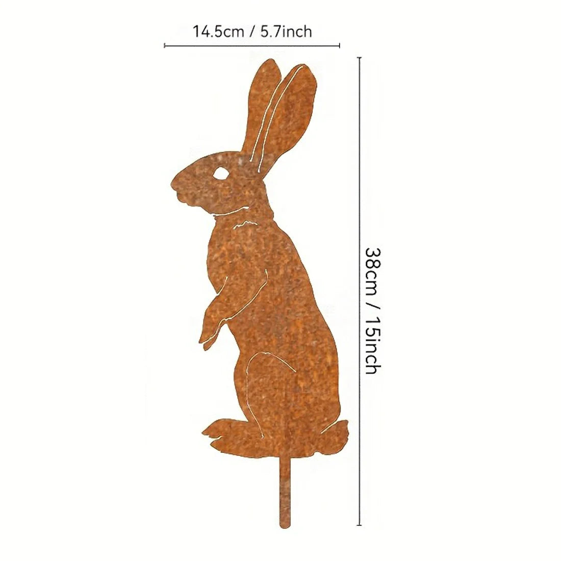 Rustic Rabbit Garden Statue — Weatherproof Metal Silhouette Yard Art