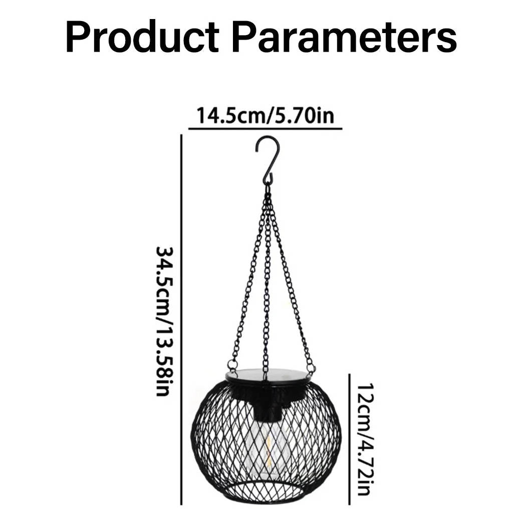 Outdoor Solar Hanging Lantern – Vintage Style Garden Patio Solar Lamp