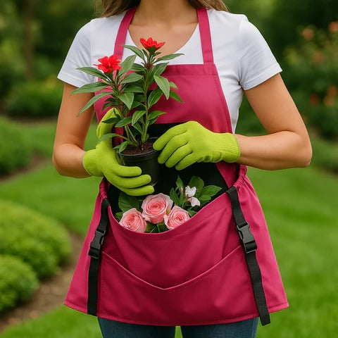Harvesting Apron with Drop-Release Pouch – Durable Garden Picking Apron