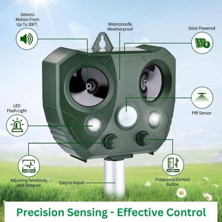 Ultrasonic Pigeon & Bird Scarer – Outdoor Pest Defender Repeller Device