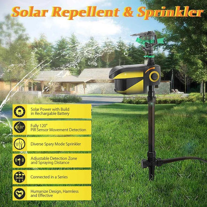 Motion-Activated Solar Deer Sprinkler – Animal Repellent Garden Sprinkler
