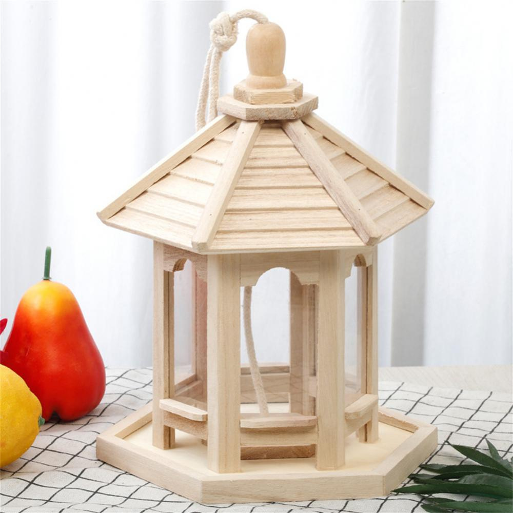 Wooden Clear Bird Feeder – Transparent Window Bird Feeding Station