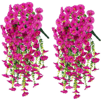 UV-Resistant Artificial Morning Glory Flower – Hanging Outdoor Vine Decor