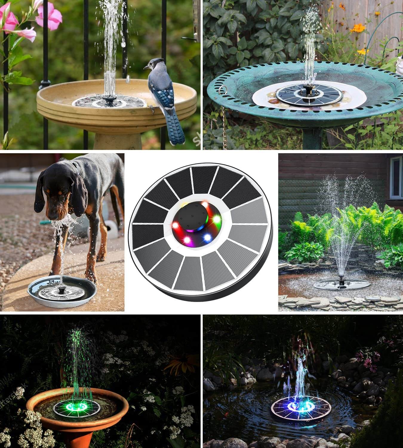Solar LED Garden Fountain – Floating Solar Energy Water Feature Pond Pump
