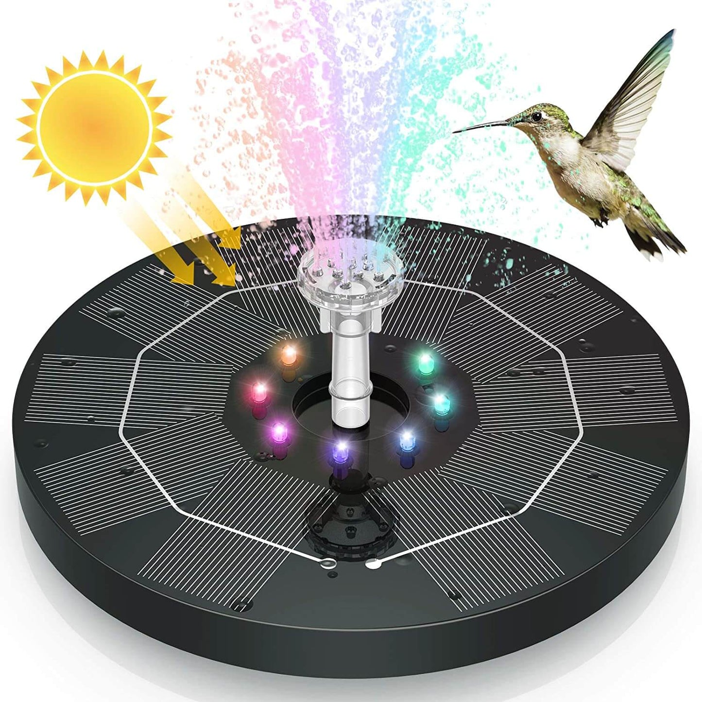 Solar LED Garden Fountain – Floating Solar Energy Water Feature Pond Pump