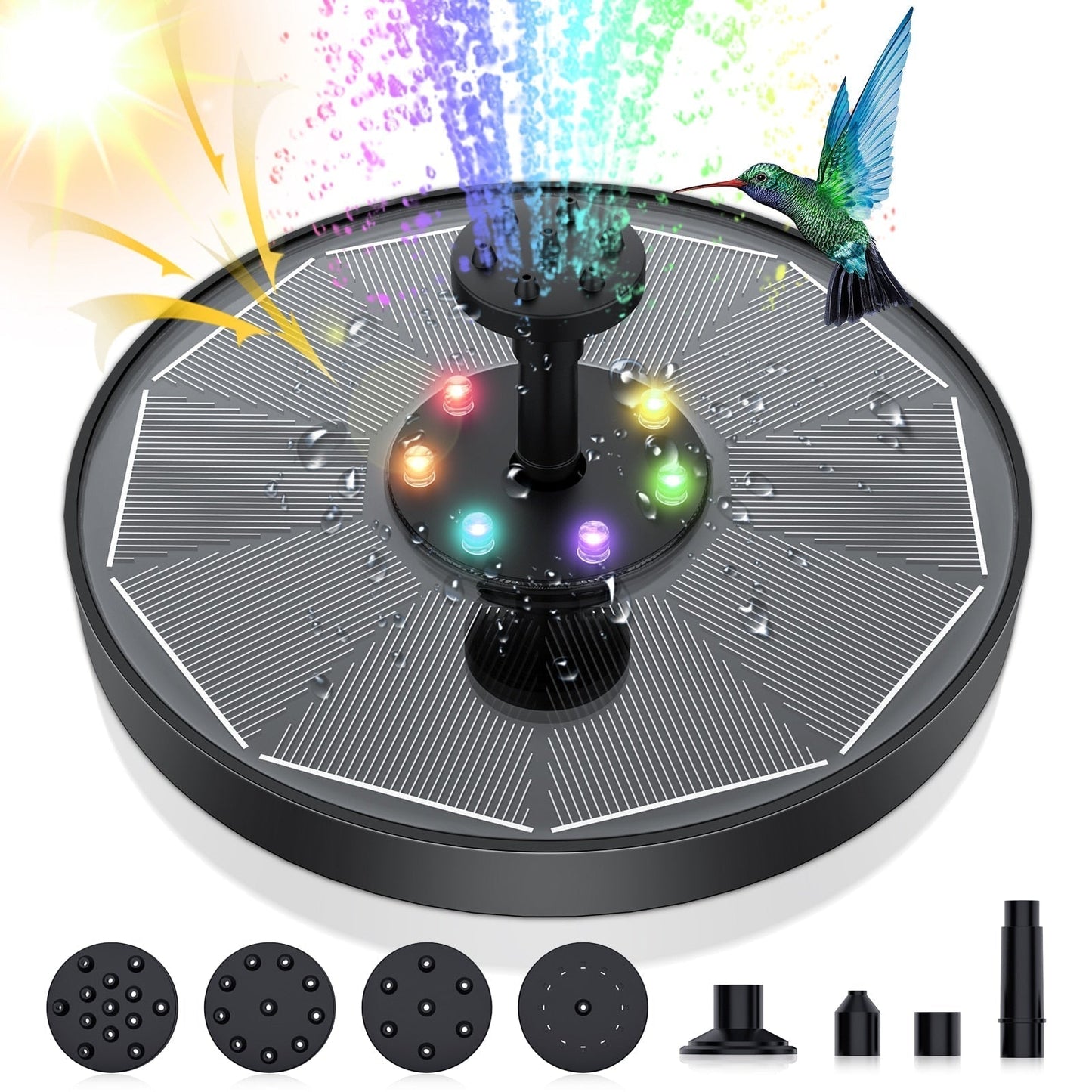 Solar LED Garden Fountain – Floating Solar Energy Water Feature Pond Pump