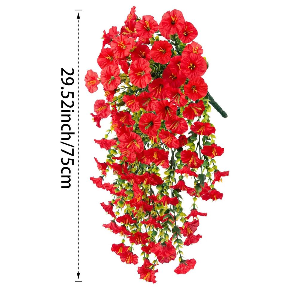 UV-Resistant Artificial Morning Glory Flower – Hanging Outdoor Vine Decor