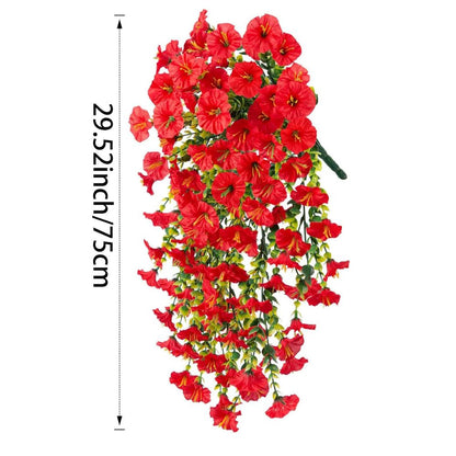 UV-Resistant Artificial Morning Glory Flower – Hanging Outdoor Vine Decor