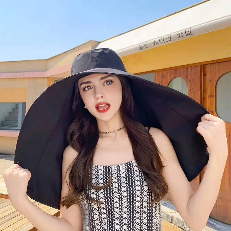 Women's Wide Brim Sun Protection Shawl Hat – UPF 50+ Outdoor Sun Hat