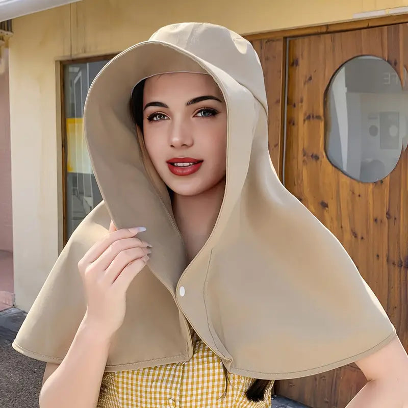 Women's Wide Brim Sun Protection Shawl Hat – UPF 50+ Outdoor Sun Hat