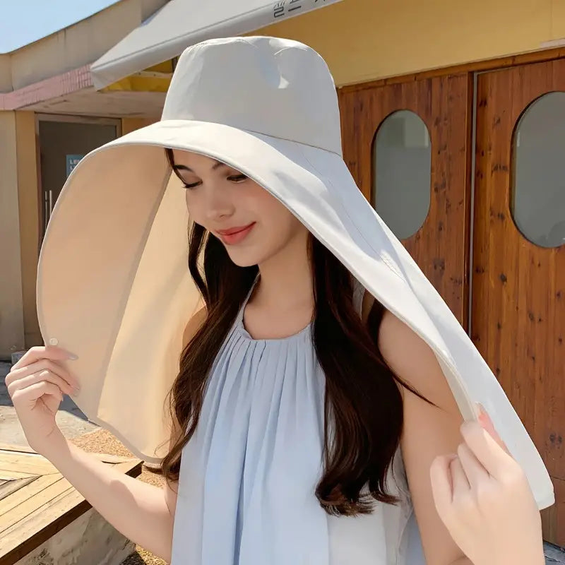 Women's Wide Brim Sun Protection Shawl Hat – UPF 50+ Outdoor Sun Hat