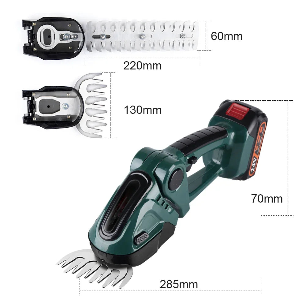 Cordless Electric Hedge Trimmer – Battery Powered Garden Shrub Cutter