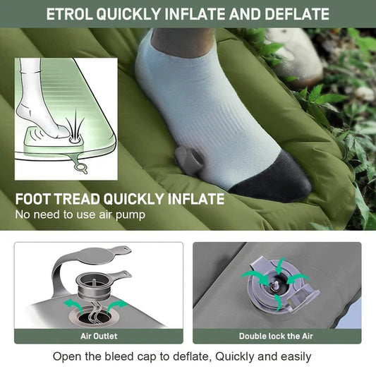 Inflatable Portable Camping Mattress – Lightweight Air Sleeping Pad for Outdoor
