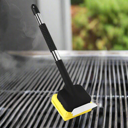 Steam Cleaning BBQ Grill Brush with Scraper – Safe Stainless Steel Grill Cleaner