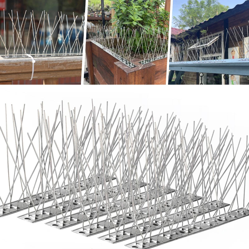 Stainless Steel Bird Repeller Spikes – Outdoor Anti-Roosting Pigeon Deterrent