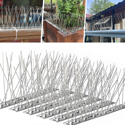 Stainless Steel Bird Repeller Spikes – Outdoor Anti-Roosting Pigeon Deterrent