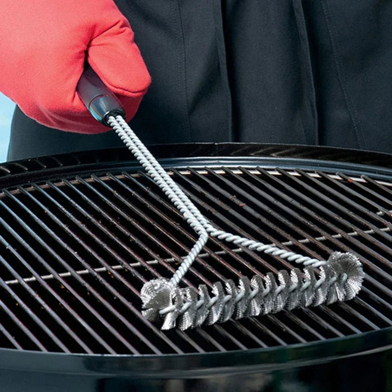 Stainless Steel BBQ Grill Brush Cleaner – Heavy-Duty Barbecue Grate Scrubber