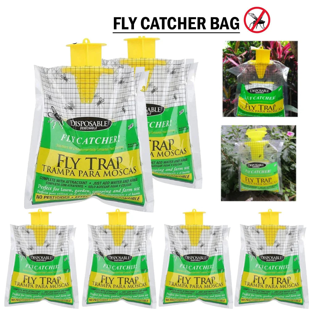 Disposable Outdoor Fly Trap – Eco-Friendly Hanging Fly Catcher Bag