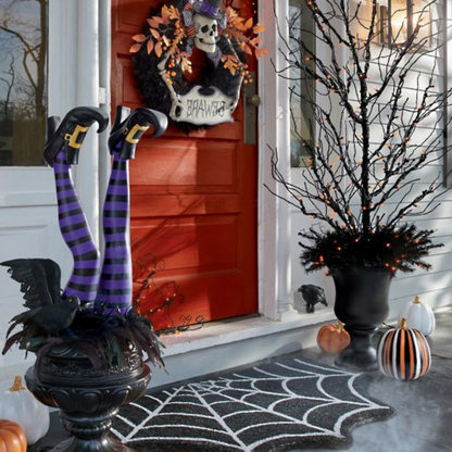 Witch Leg Halloween Yard Stakes – Set of 2 Outdoor Garden Decorations