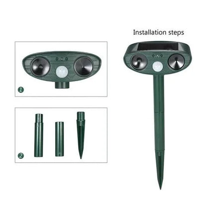 Solar Powered Ultrasonic Deer Repeller – Pack of 4 Outdoor Pest Control