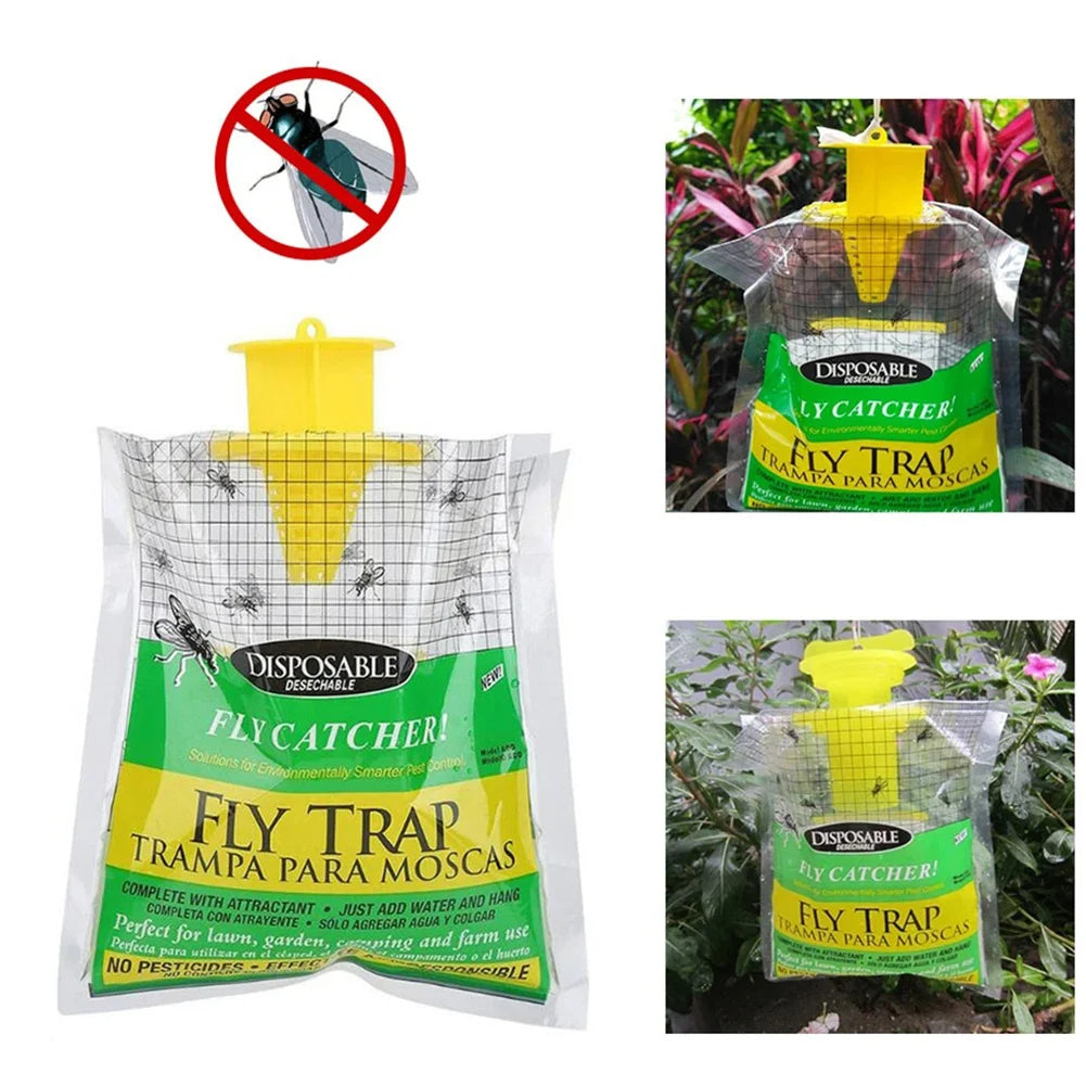 Disposable Outdoor Fly Trap – Eco-Friendly Hanging Fly Catcher Bag