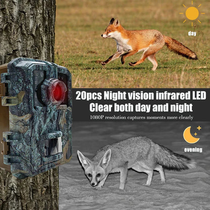 16MP Night Vision Trail Camera with PIR Motion Tracking – Wildlife Security Camera