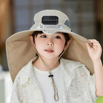 Adjustable Kids Solar Fan Hat – Children's UV Protection Cooling Outdoor Hat