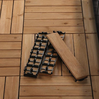 Interlocking Outdoor Wood Deck Tiles 27-Pack – Patio Flooring Garden Tiles