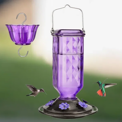 24oz Leak-Proof Glass Hummingbird Feeder – Outdoor Wild Bird Feeding Station