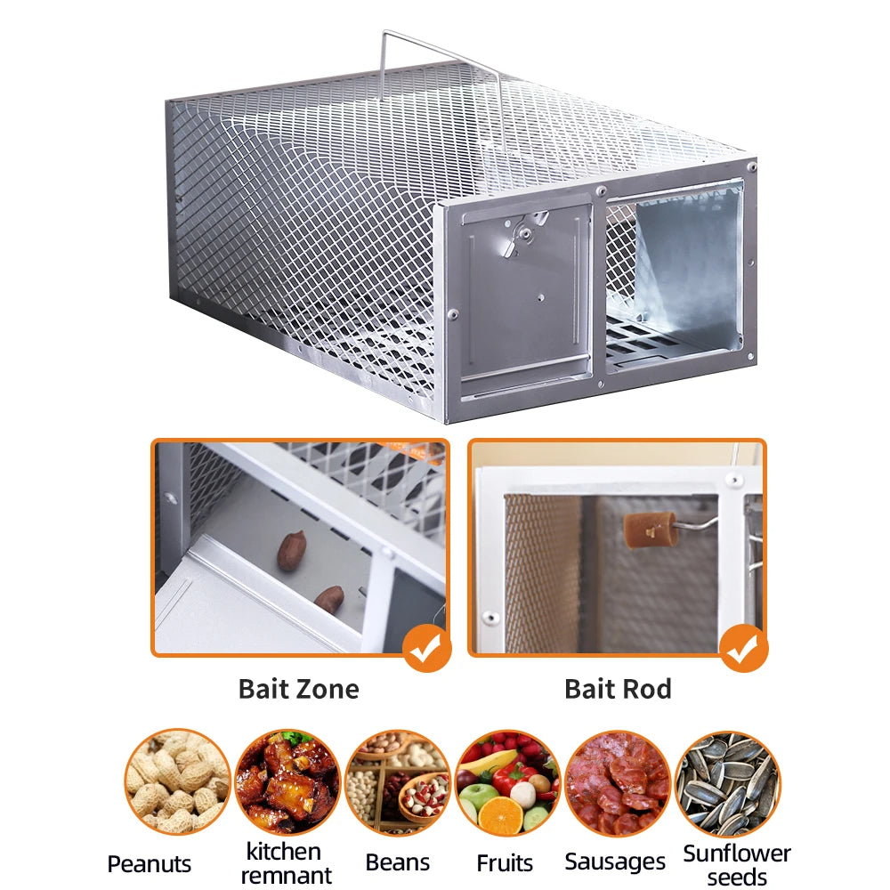 Single-Door Reusable Metal Mouse Trap Cage – Humane Live Catch Rodent Trap