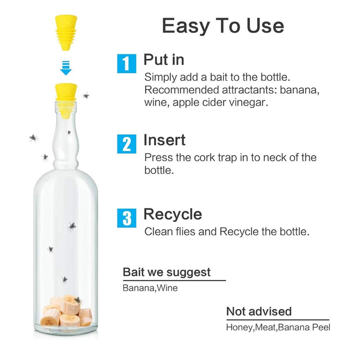 Reusable Silicone Fruit Fly Trap Funnel – Eco-Friendly Kitchen Fly Catcher