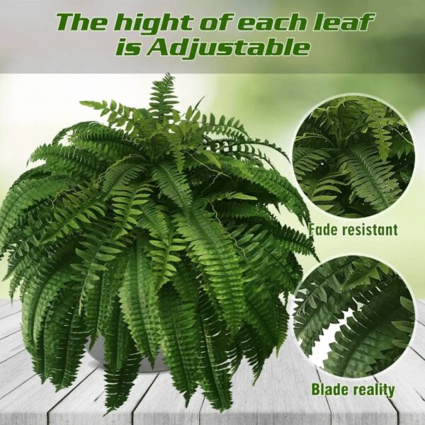UV-Resistant Artificial Boston Fern – Realistic Fake Indoor/Outdoor Fern Plant