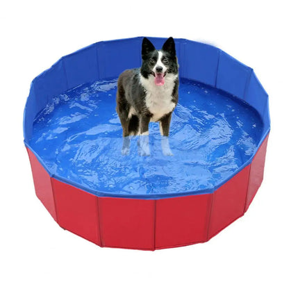 Foldable Dog Pool – Portable Collapsible Pet Swimming Bath Tub