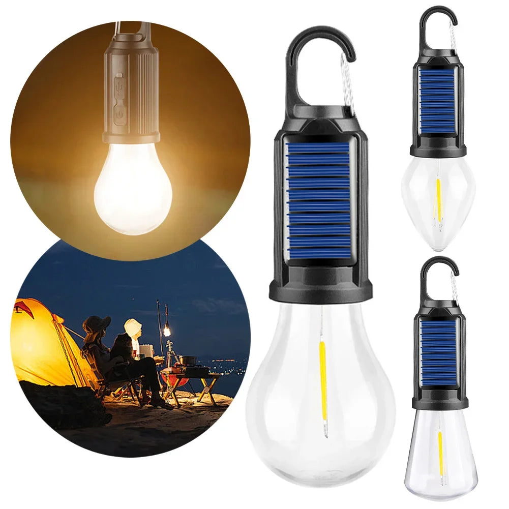 Solar Rechargeable Camping Lantern with Hook – Portable Outdoor Hanging Light