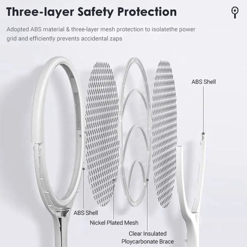 5-in-1 Fast Charging Bug Zapper Racket – Electric Mosquito & Fly Killer