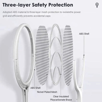 5-in-1 Fast Charging Bug Zapper Racket – Electric Mosquito & Fly Killer
