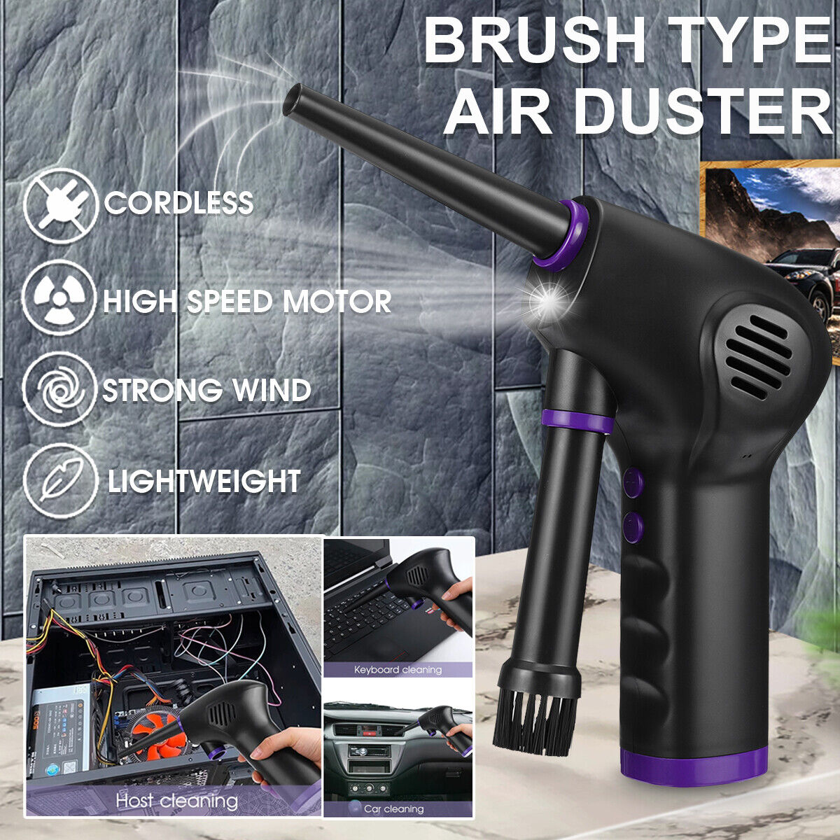 Cordless Air Duster – Rechargeable Electric Compressed Air Blower for Electronics