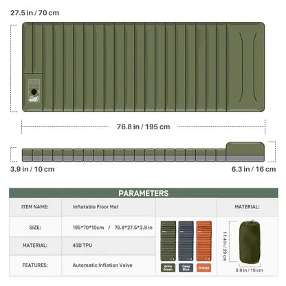 Inflatable Portable Camping Mattress – Lightweight Air Sleeping Pad for Outdoor