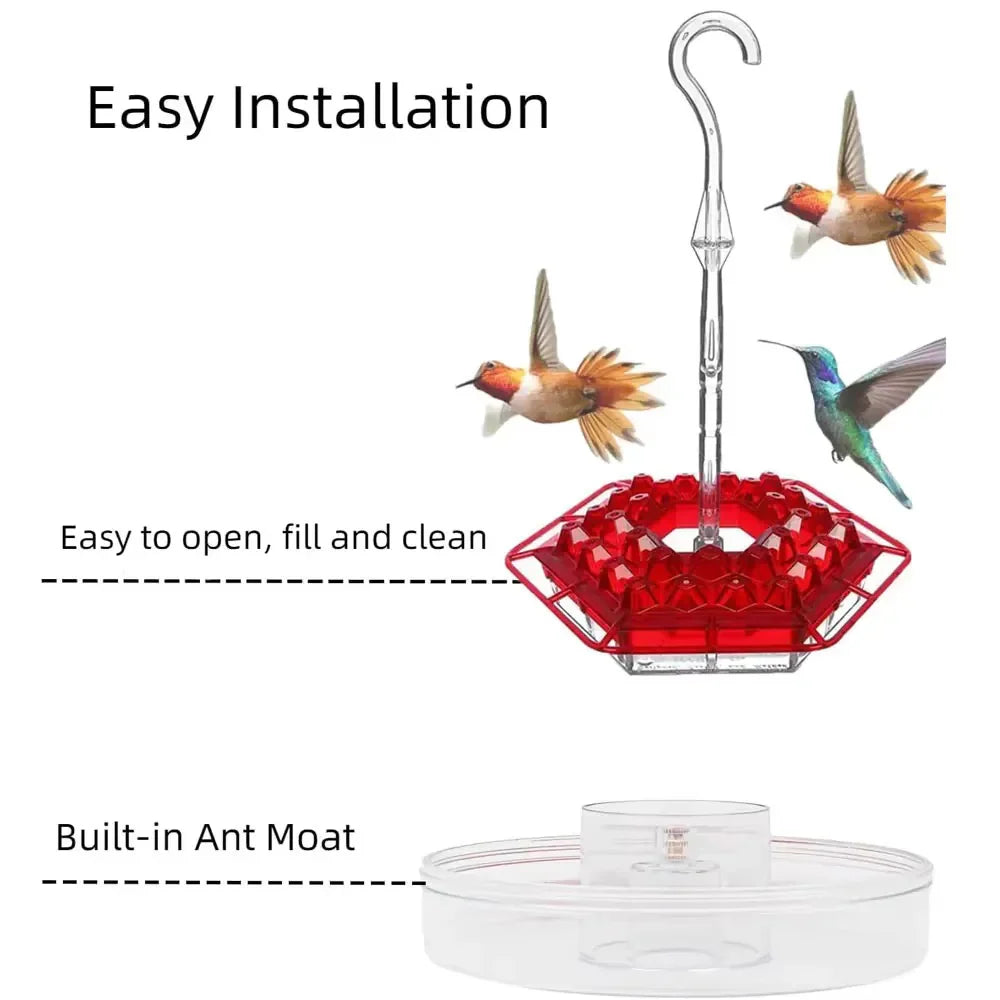 Ant-Proof Hummingbird Feeder with Hanging Perch – Outdoor Bird Feeder