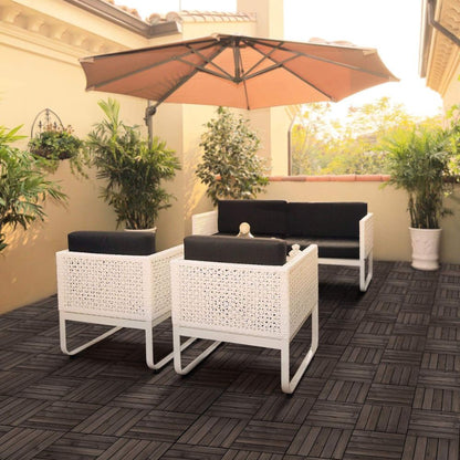 Interlocking Outdoor Wood Deck Tiles 27-Pack – Patio Flooring Garden Tiles