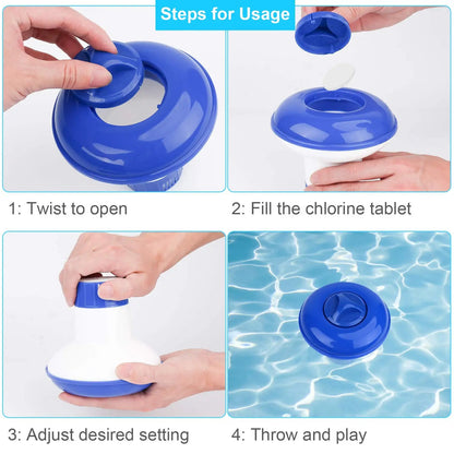 Adjustable Pool Chlorine Floater – Slow-Release Chemical Dispenser for Swimming Pools