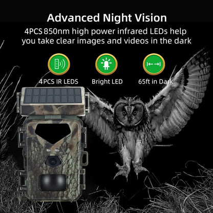 Compact Solar Trail Camera – Outdoor Wildlife & Security Monitoring Camera