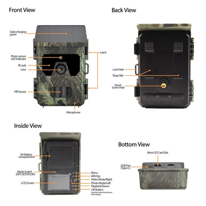 Solar Powered Night Vision Trail Camera – HD Wildlife Security Camera