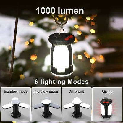 Solar USB Folding Leaf Camping Lantern – Portable Outdoor Light for Hiking
